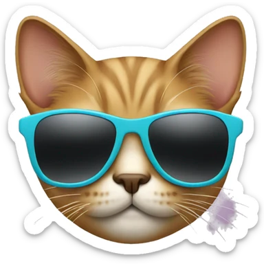 Cat with sunglasses sticker