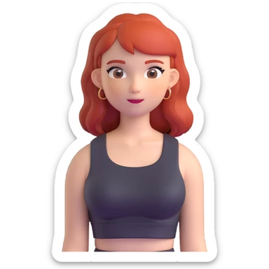 red-haired girl in a crop top sticker