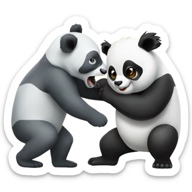 Panda fighting against a koala sticker