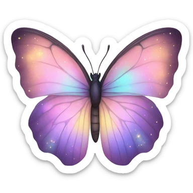 Pastel iridescent nebula butterfly sticker