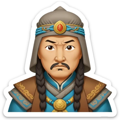 genghis khan photorealistic sticker
