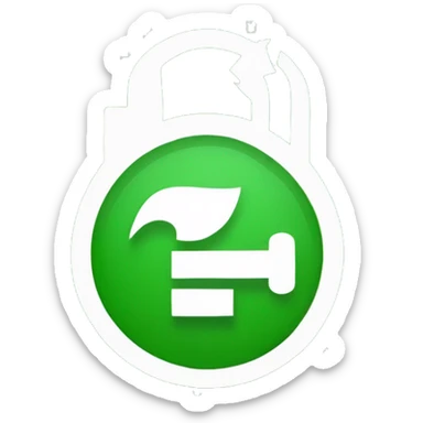 check mark backgorund green, inside white, right corner small white lock  sticker