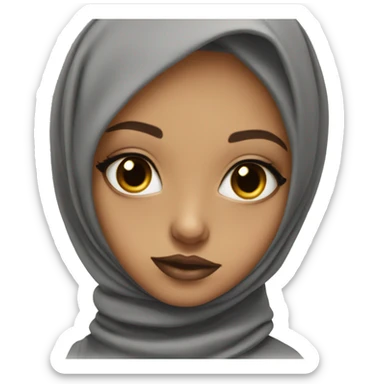 Girl with hijab amber eyes lipgloss long lashes sticker