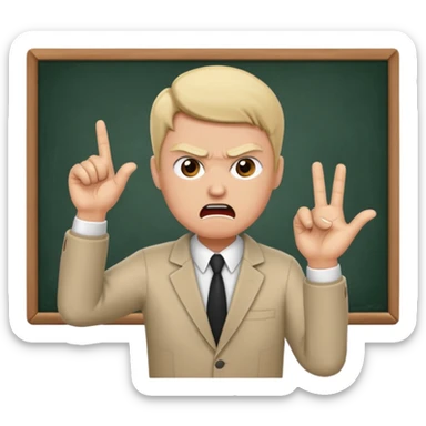 a person teaching a class and teacher is angry sticker