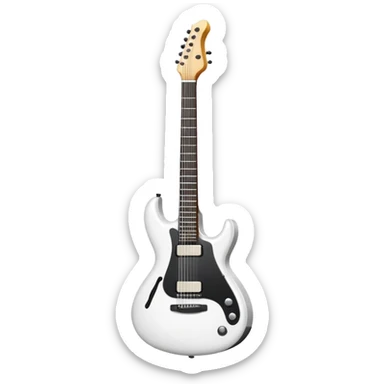Create a new modern advanced full pure milk white guitar sticker