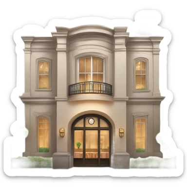 Romantic, upscale restaurant, exterior view  sticker