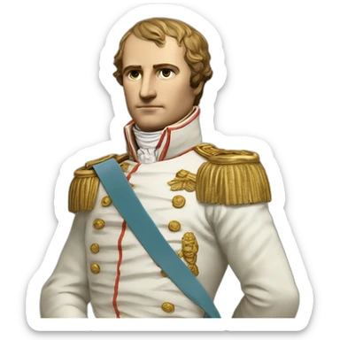 Laurel wreath on short hair serious napoleon bonaparte golden statue sticker