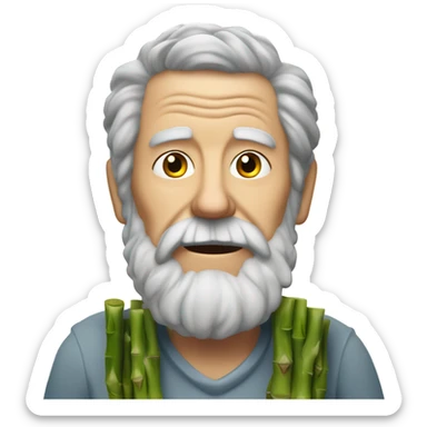 Ugly grandpa eating asparagus  sticker