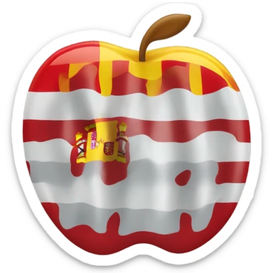 spain flag with apple lo sticker