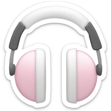 a pair light pink and white winter earmuffs sticker