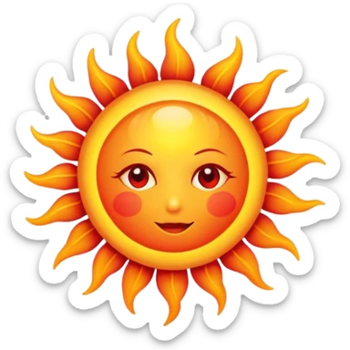 Heart-shaped sun closeup sticker