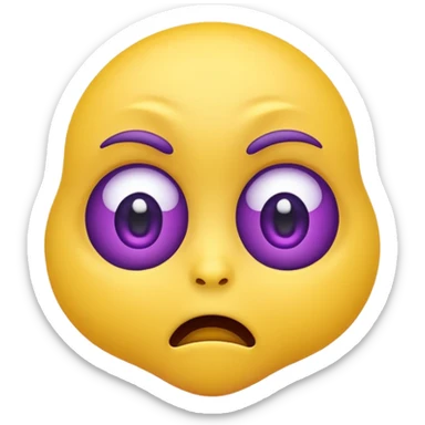Wide eyes / Shadow to represent fear. make it a yellow emoji with purple sweat coming down the head sticker