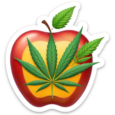 apple weed strain with a cannabis leaf accent sticker