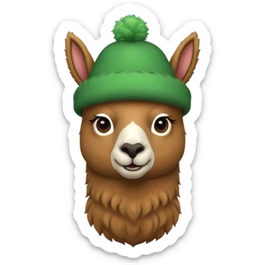 LLama and hat green sticker