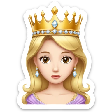 princess with crown and tiara sticker
