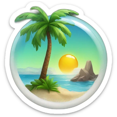 Palm tree and resin sticker