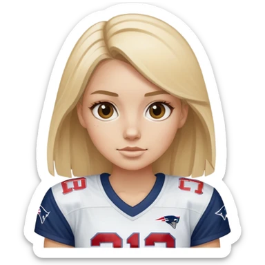 Blonde girl in patriots jersey sticker