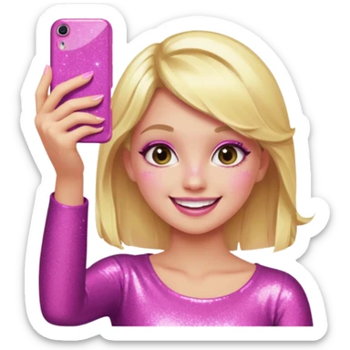 glitter pink girl naughty selfie sticker