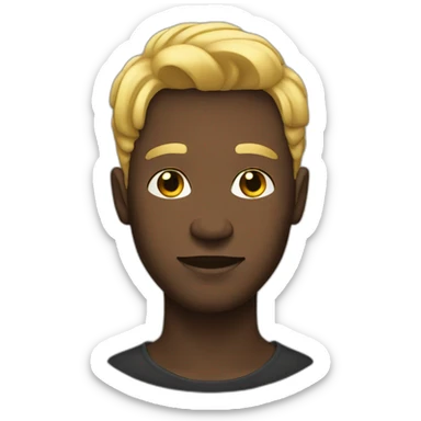 A black man with blond and silky hair sticker