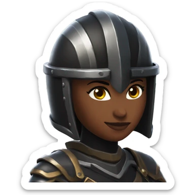 Fortnite black knight female open visor sticker