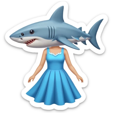 A shark with a dress style being a model sticker