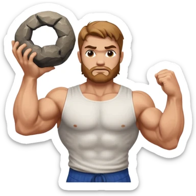Atlas the greek god with a boulder and shirt sticker