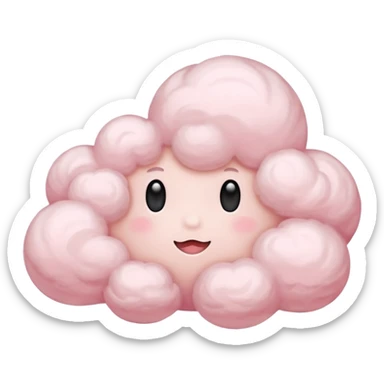 A soft pink cloud with gentle cotton-like fluff. sticker