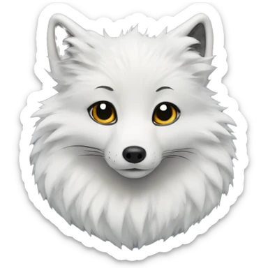 A Arctic fox with a black neck ruffle sticker