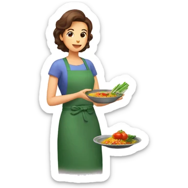 Mom putting sambar in the plate  sticker