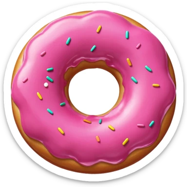 donut rosa liso sem granulado sticker