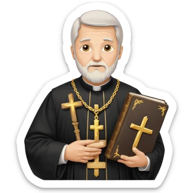 Older Orthodox Christian priest crossing himself (making the sign of the cross) with the movement of the Cross outlined in gold streaks sticker