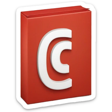 letter C in a red box sticker