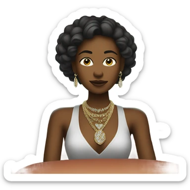 Girl in car with jewelry sticker