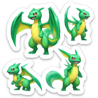 Batch of Shiny Colorful Sparkle-Fakémon-Pokémon-Adoptables Full Body sticker