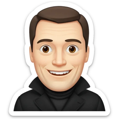 big  square-faced russian man thick jawed smiling sticker