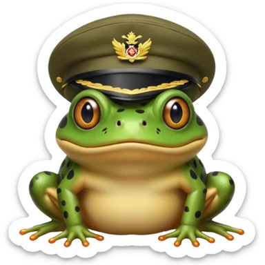 Singapore Armed Forces bufo frog angry with jockey cap sticker