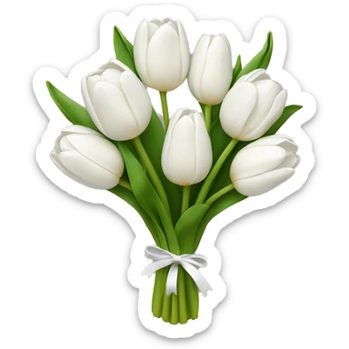 white tulip bouquet  sticker