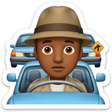 homme créole réunionnais  avec chapeau embouteillage route  sticker