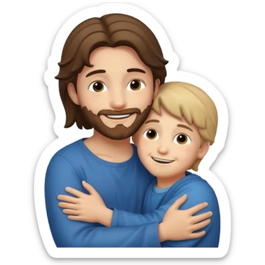 Niño abrazando a Jesús original sticker