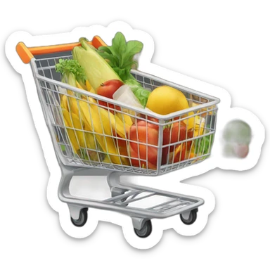 supermarket trolley with food sticker