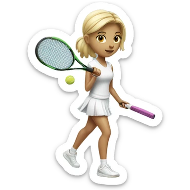 Blonde girl playing tennis  sticker