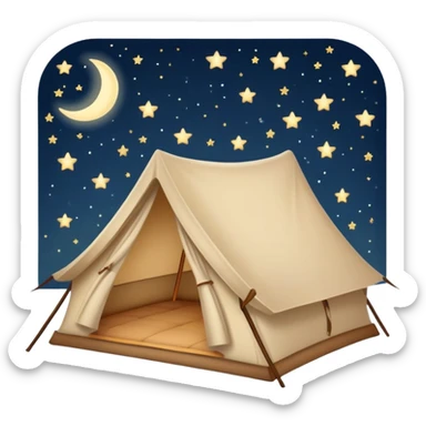 tent with stars above, sleepover vibe sticker