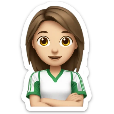 European girl with brown hair playing badminton sticker