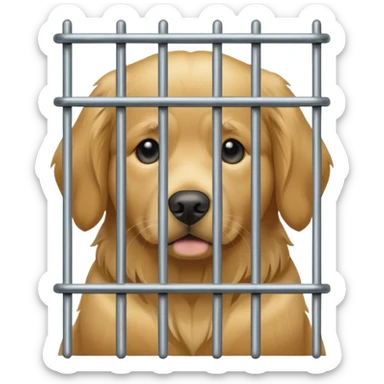 dog in cage sticker