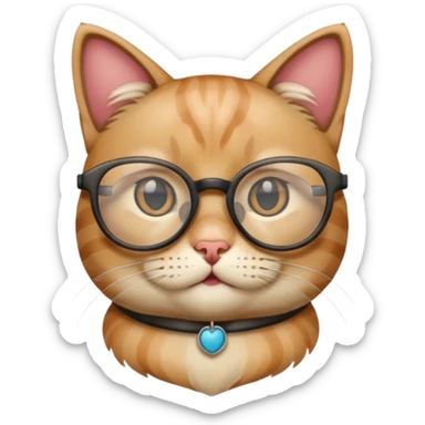 The nerd emoji and the cat emoji combined sticker