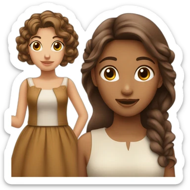 Une fille voilée et une fille cheveux marron sticker