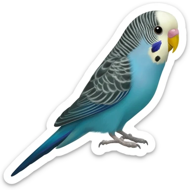 Blue budgie sticker