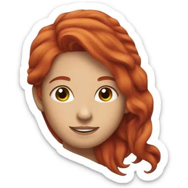 Woman tipping hand with red hair sticker