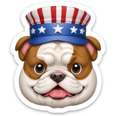 4th of July Bulldog sticker