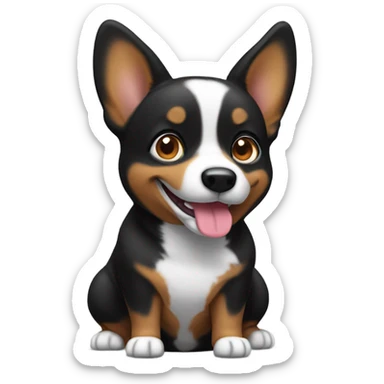 Black corgi with no tail pooping sticker